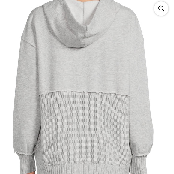 Time & Tru mixed media women’s hooded sweater - Picture 3 of 8